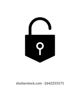 Unlock icon symbol for apps and websites. Unlock sign and symbol. unlocked padlock icon