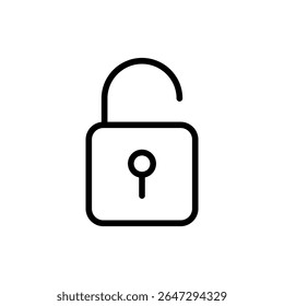 Símbolo de ícone de desbloqueio para aplicativos e sites. Desbloquear sinal e símbolo. ícone de cadeado desbloqueado