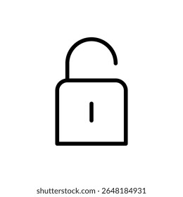 Símbolo de ícone de desbloqueio para aplicativos e sites. Desbloquear sinal e símbolo. ícone de cadeado desbloqueado