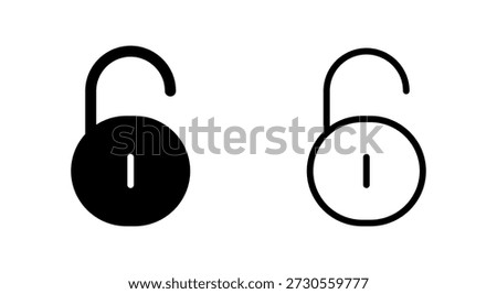 Unlock icon symbol for apps and websites. Unlock sign and symbol. unlocked padlock icon