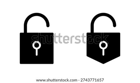 Unlock icon symbol for apps and websites. Unlock sign and symbol. unlocked padlock icon