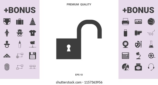 Unlock icon symbol - graphic elements for your design