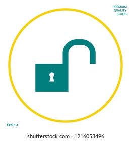 Unlock icon symbol. Graphic elements for your design