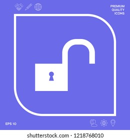 Unlock icon symbol. Graphic elements for your design