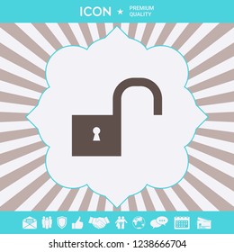 Unlock icon symbol. Graphic elements for your design