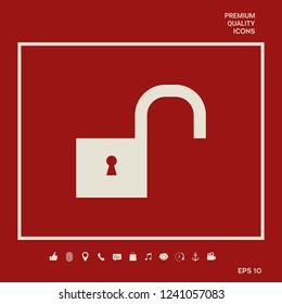 Unlock icon symbol. Graphic elements for your design