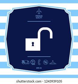 Unlock icon symbol. Graphic elements for your design