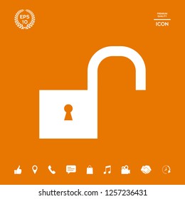 Unlock icon symbol. Graphic elements for your design