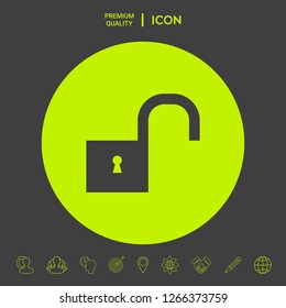 Unlock icon symbol. Graphic elements for your design