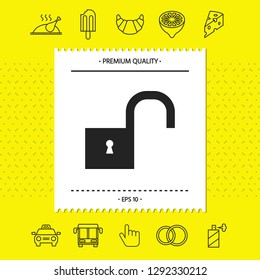 Unlock icon symbol. Graphic elements for your design
