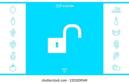 Unlock icon symbol. Graphic elements for your design