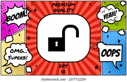 Unlock icon symbol. Graphic elements for your design