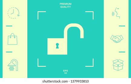 Unlock icon symbol. Graphic elements for your design