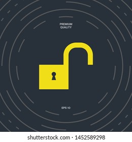 Unlock icon symbol. Graphic elements for your design
