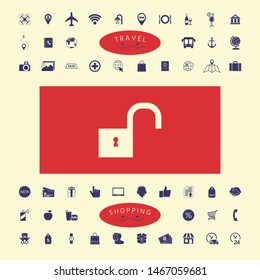 Unlock icon symbol. Graphic elements for your design