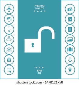 Unlock icon symbol. Graphic elements for your design