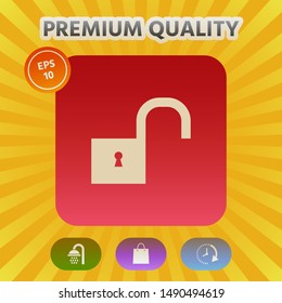 Unlock icon symbol. Graphic elements for your design