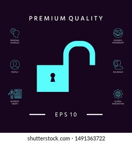 Unlock icon symbol. Graphic elements for your design