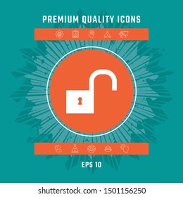 Unlock icon symbol. Graphic elements for your design