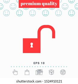 Unlock icon symbol. Graphic elements for your design