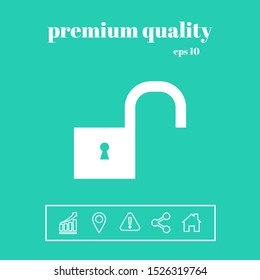 Unlock icon symbol. Graphic elements for your design