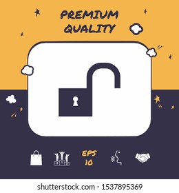 Unlock icon symbol. Graphic elements for your design