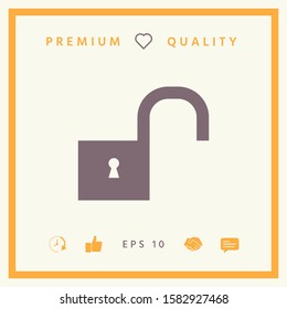 Unlock icon symbol. Graphic elements for your design