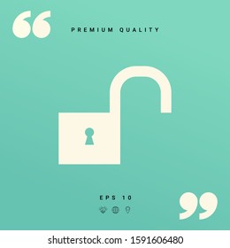 Unlock icon symbol. Graphic elements for your design