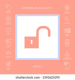 Unlock icon symbol. Graphic elements for your design