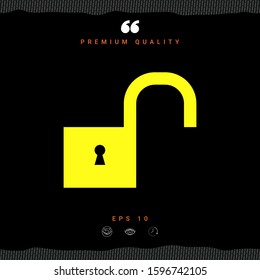 Unlock icon symbol. Graphic elements for your design