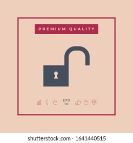 Unlock icon symbol. Graphic elements for your design
