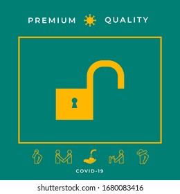 Unlock icon symbol. Graphic elements for your design