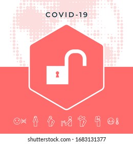 Unlock icon symbol. Graphic elements for your design