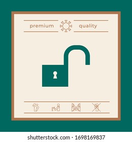 Unlock icon symbol. Graphic elements for your design