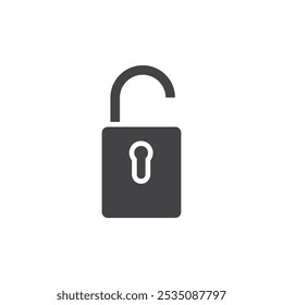 Ícone Desbloquear marca de símbolo em estilo preenchido