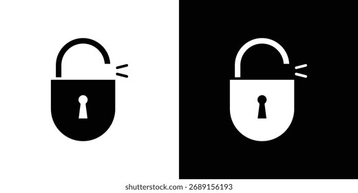 Símbolo de icono de desbloqueo. símbolo plano simple sobre fondo en blanco.