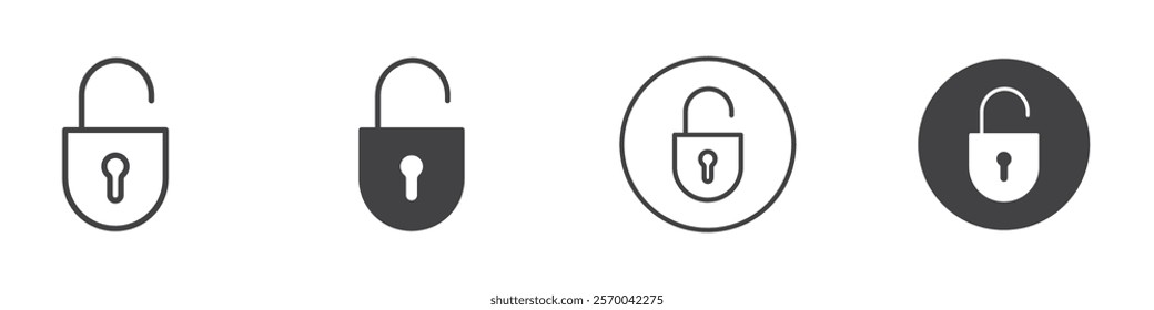 Unlock icon Thin line art isolated