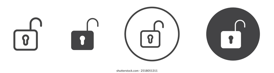 Unlock icon thin line illustration