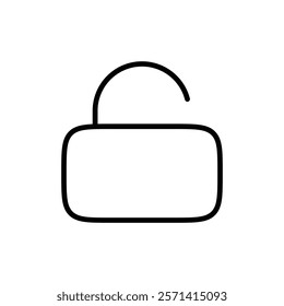 Unlock icon Thin line vector