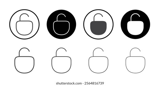 Unlock icon Thin outline art symbol