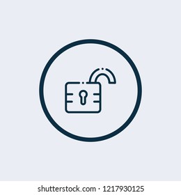 Unlock icon in trendy flat style isolated on background. Unlock icon page symbol