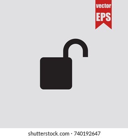 Unlock icon in trendy isolated on grey background.Vector illustration.