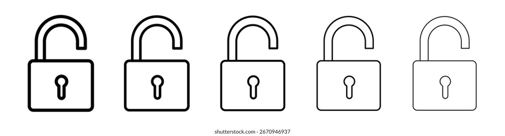 Unlock icon vector collection. EPS 10