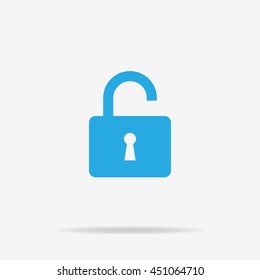 Unlock icon. Vector concept illustration for design.
