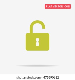 Unlock icon. Vector concept illustration for design.