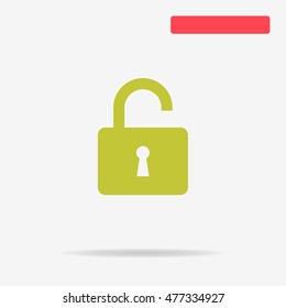 Unlock icon. Vector concept illustration for design.