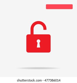 Unlock icon. Vector concept illustration for design.