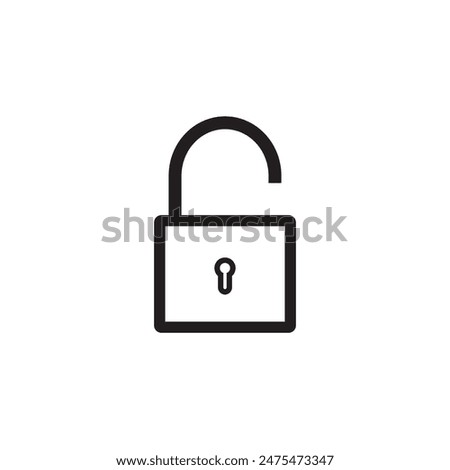 Unlock icon, vector icon with editable stroke