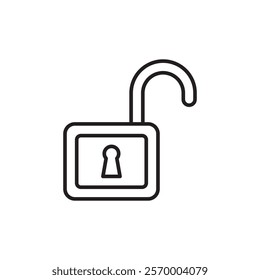 Unlock icon Vector flat thin line illustration