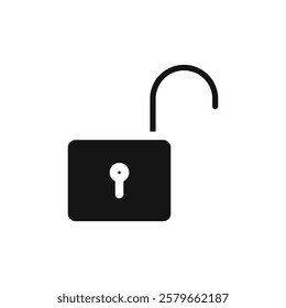 Unlock icon Vector flat thin line illustration